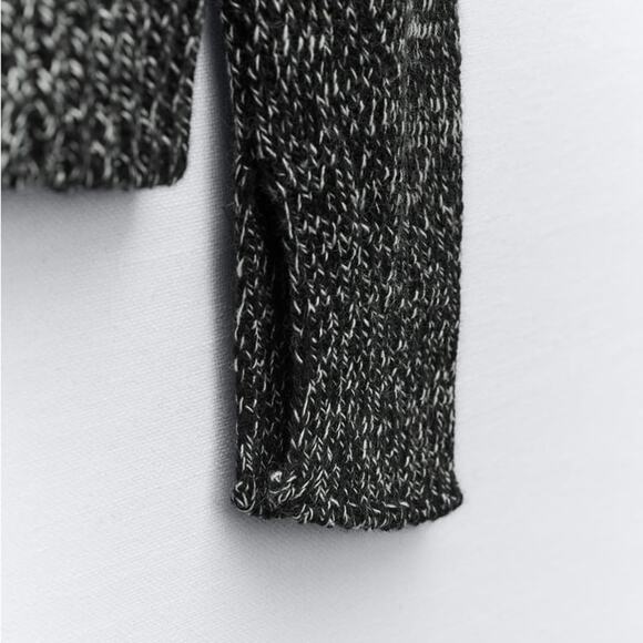ZARA SLIT HEM TWISTED YARN KNIT SWEATER - Picture 7 of 7